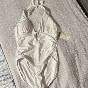 Helen Jon White Halter One Piece